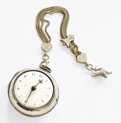 Lot 280 - A Silver Verge Pair Cased Pocket Watch,...