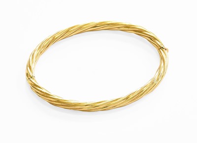 Lot 209 - A 9 Carat Gold Bangle, inner measurements...