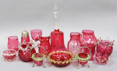 Lot 171 - A Quantity of Victorian and Later Cranberry...