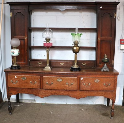 Lot 1156 - An Oak Dresser and Rack, 18th century, the...