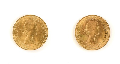 Lot 188 - 2 x Elizabeth II, Sovereigns 1957 and 1959,...