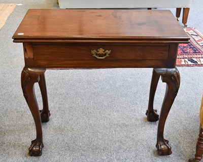 Lot 1143 - A George II Mahogany Fold Over Tea Table, with...