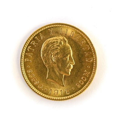 Lot 245 - Republic of Cuba, 5 Pesos 1916, (.900 gold, 21....