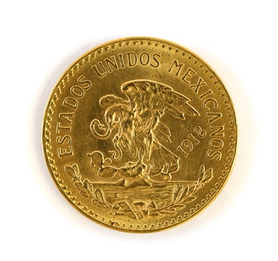Lot 278 - Mexico, 20 Pesos 1918 (.900 gold, 27.5mm,...