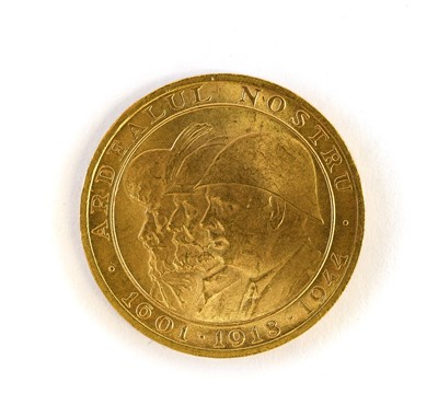 Lot 289 - Romania, Gold Commemorative 20 Lei 1944, (.900...