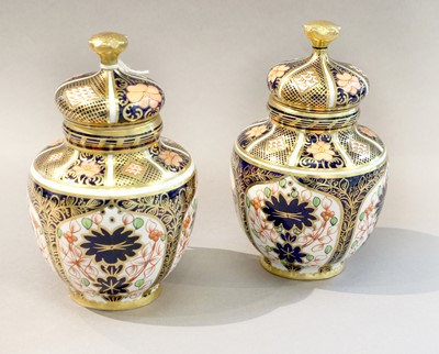 Lot 222 - A Pair of Royal Crown Derby Porcelain Vases...