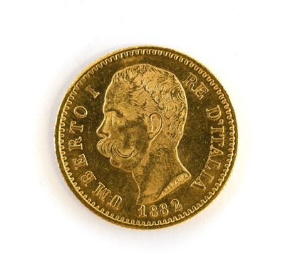Lot 269 - Italy, Umberto I, 20 Lira 1882, (.900 gold, 21....