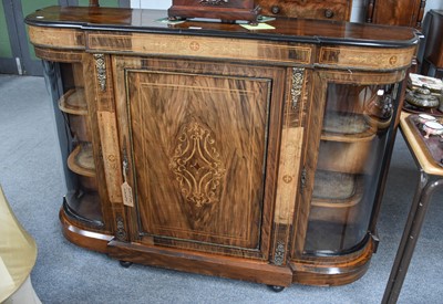 Lot 1196 - A Victorian Marquetry Inlaid Walnut Credenza,...