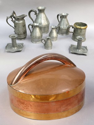 Lot 390 - A Collection of Pewter Measures, and a pair of...