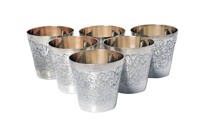 Lot 2329 - A Set of Six Elizabeth II Silver Beakers