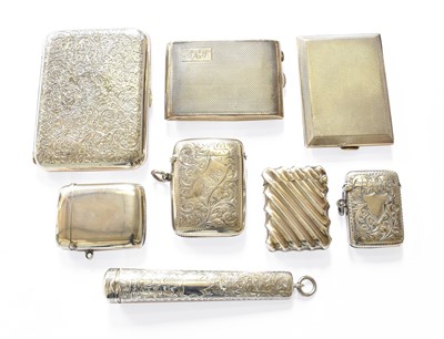 Lot 143 - A Collection of Assorted Silver Vesta-Cases,...