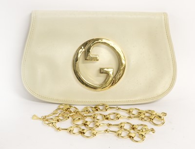 Lot 2229 - Circa 1980s Gucci Cream Leather Bag with suede...