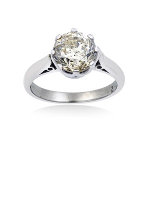 Lot 2231 - A Platinum Diamond Solitaire Ring the round...