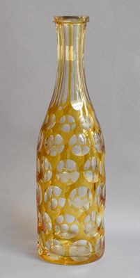 Lot 332 - A Bohemian Amber Flash Glass Decanter, etched...