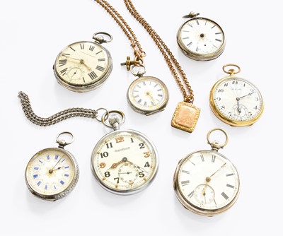 Lot 288 - Three Silver Pocket Watches, a Jaeger...