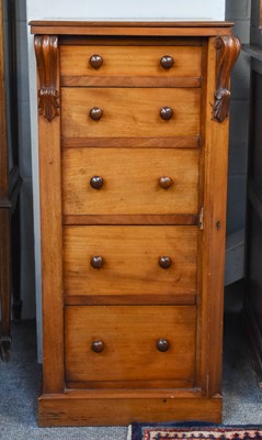 Lot 1309 - A Victorian Mahogany Wellington Chest, with...