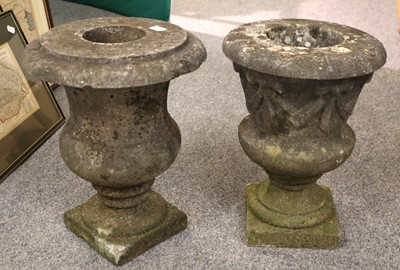 Lot 1087 - Two Similar Carved Marble Urns, 19th century,...