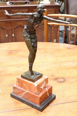 Lot 444 - A Reproduction Art Deco Style Bronze Dancing...