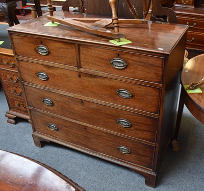 Lot 1240 - A Georgian Mahogany Chest of Drawers, 110cm by...