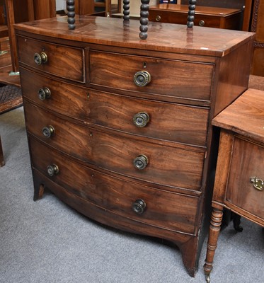 Lot 1279 - A Regency Bow Front Chest of Drawers, 107cm by...