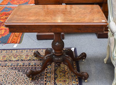 Lot 1246 - A Victorian Burr Walnut Fold Over Card Table,...