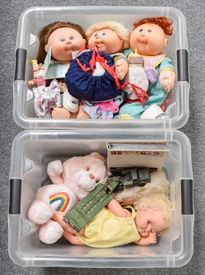 Lot 448 - Two Boxes of Toys Including Cabbage patch kids...