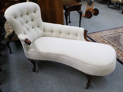 Lot 1254 - An Early Victorian Chaise Longue, newly...