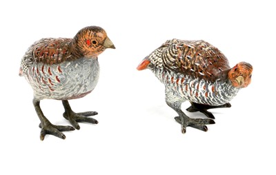 Lot 334 - A Pair of Cold Painted Bronze Models of...