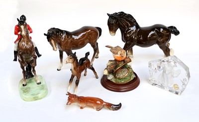 Lot 178 - Beswick Huntsman (On Rearing Horse), brown...