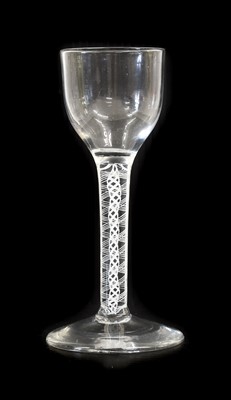 Lot 15 - A Wine Glass, circa 1750, the pan topped bowl...