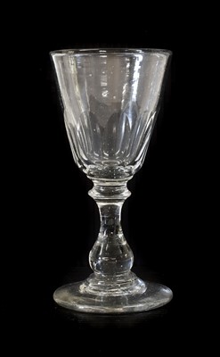 Lot 7 - A Glass Mug, late 18th century, of semi-fluted...