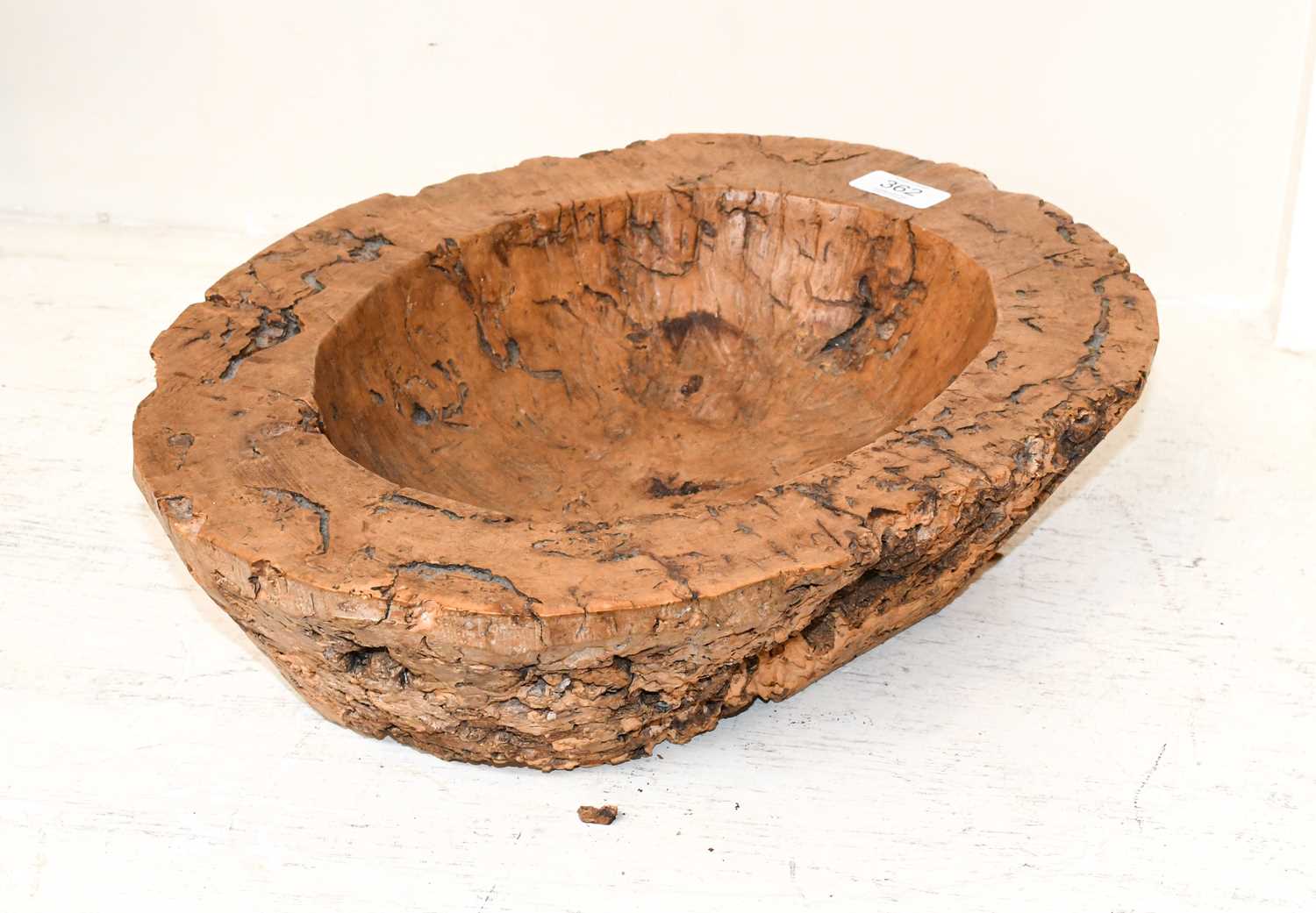 Lot 362 - A Large Burrwood Dug Out Bowl, 41.5cm