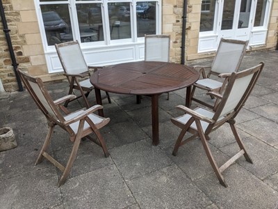 Lot 1255 - A Royalcraft Teak Circular Slatted Garden...