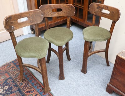 Lot 1150 - A Set of Three Primitive Elm Cockfighting Chairs