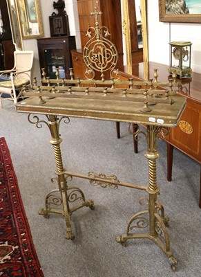 Lot 1243 - Large Brass Ecclesiastical Candlestand