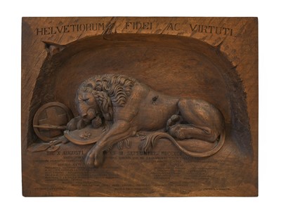 Lot 196 - A Carved Oak Plaque, late 19th century, in bas...