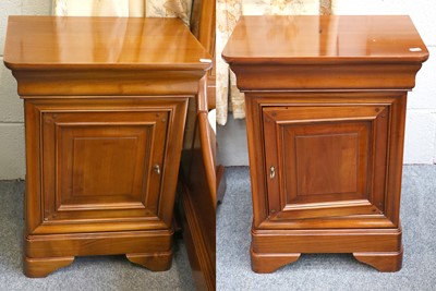 Lot 1140 - Two Modern Cherrywood Bedside Cabinets, makers...