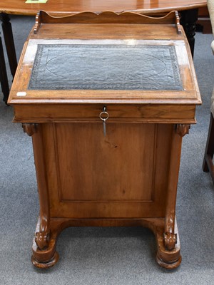 Lot 1269 - A Victorian Walnut Davenport, 54cm by 50cm by...