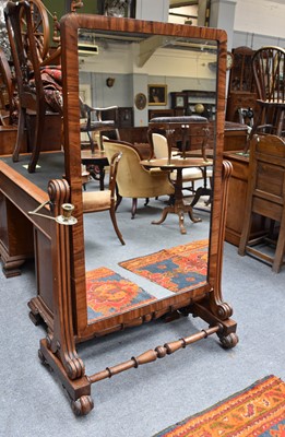 Lot 1234 - A 19th Century Mahogany Cheval Mirror, with...