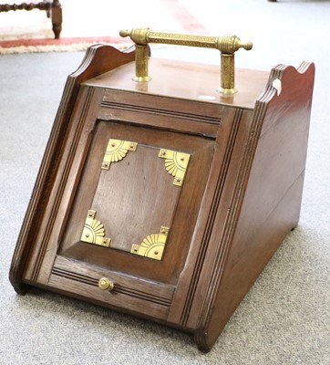 Lot 1333 - An Early 20th Century Brass-Mounted Oak Coal...