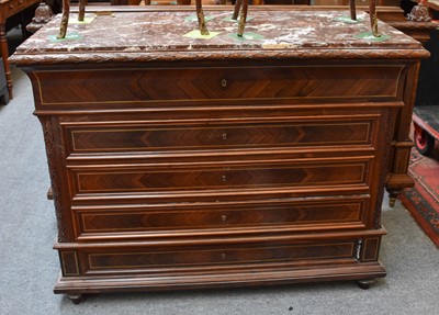 Lot 1295 - A French Kingwood Secretaire Chest of Drawers,...