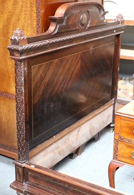 Lot 1294 - A 19th Century Rosewood Double Bed, with brass...