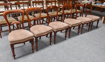 Lot 1204 - A Set of Six Mahogany Balloon Back Chairs