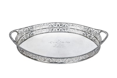 Lot 2300 - An Edward VII Silver Gallery-Tray