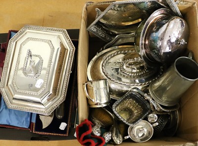 Lot 1349 - Silver and Plated Items to include, three...