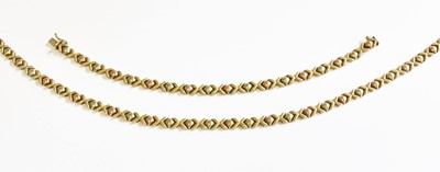 Lot 241 - A 9 Carat Tri-Coloured Gold Fancy Link...