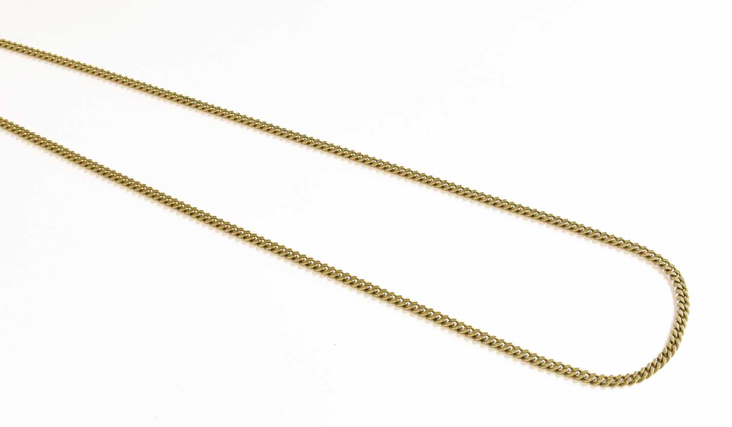 Lot 191 - A 9 Carat Gold Curb Link Necklace, length 77cm