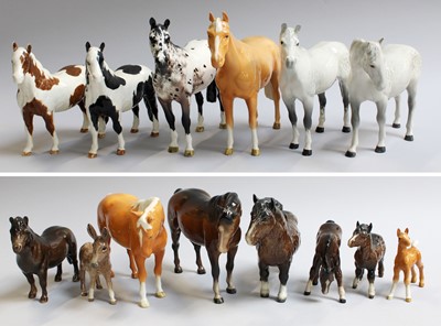 Lot 180 - Beswick Horses Including: Pinto Pony, skewbald...