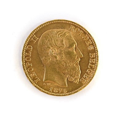 Lot 235 - Belgium, Gold 20 Francs, 1876, (.900, 21.5mm,...