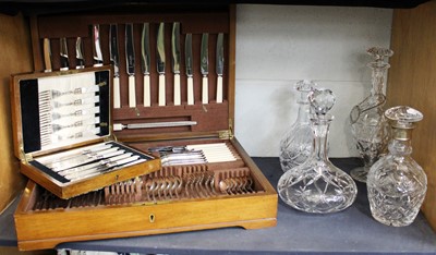 Lot 343 - A Canteen, containing a silver plate flatware...